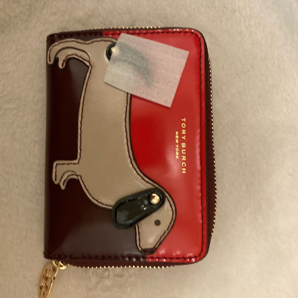 Tory Burch DACHSHUND Zipper Card  Holder